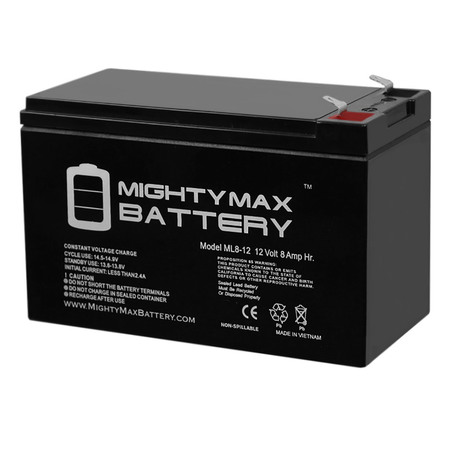 MIGHTY MAX BATTERY ML8-12 - 12V 8AH Replacement for APC SMART UPS BACK RBC 17 Battery ML8-121146
